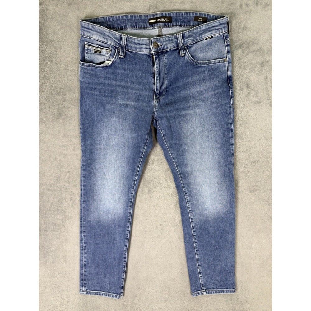 Mavi Black‎ Jeans Mens 34x30 Blue Medium Wash Denim Jake Slim Straight Low Rise